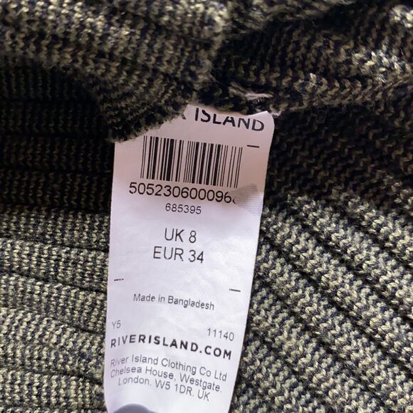 River Island Cold Shoulder Crew Stretchy Ribbed 3/4 Sleeve Crew Sweater Olive XS - Picture 6 of 8